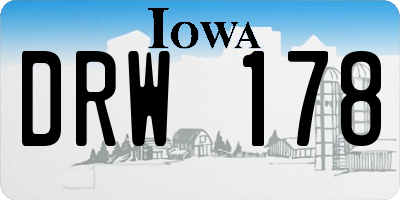 IA license plate DRW178