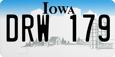 IA license plate DRW179