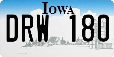 IA license plate DRW180