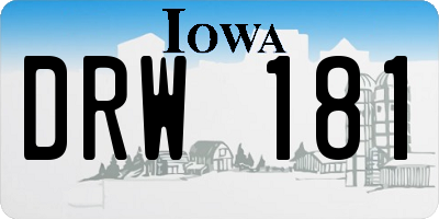 IA license plate DRW181