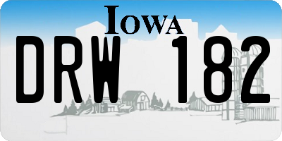 IA license plate DRW182