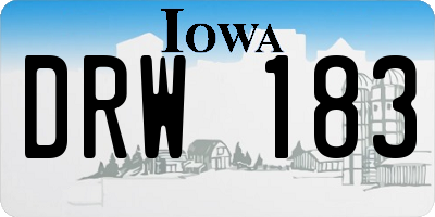 IA license plate DRW183