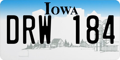 IA license plate DRW184
