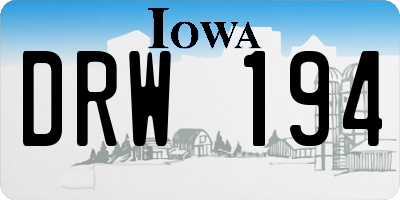 IA license plate DRW194