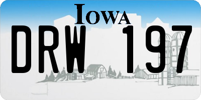 IA license plate DRW197