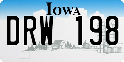IA license plate DRW198
