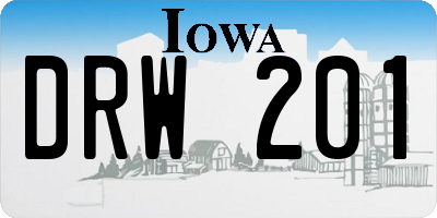 IA license plate DRW201