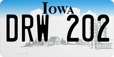 IA license plate DRW202