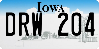 IA license plate DRW204