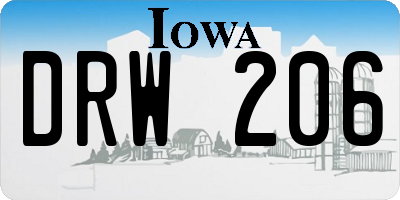 IA license plate DRW206
