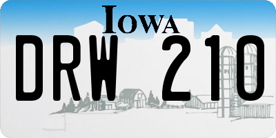 IA license plate DRW210