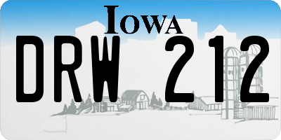 IA license plate DRW212