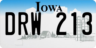 IA license plate DRW213