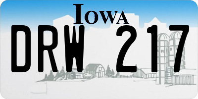 IA license plate DRW217