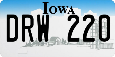 IA license plate DRW220