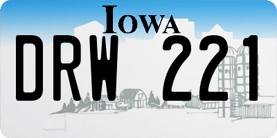 IA license plate DRW221
