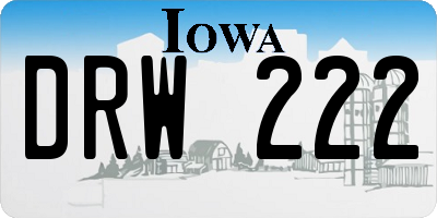 IA license plate DRW222