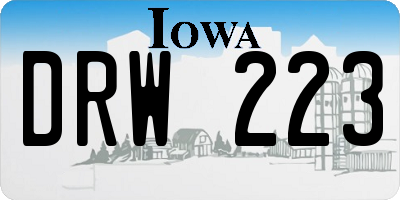 IA license plate DRW223