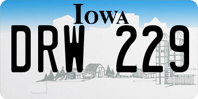 IA license plate DRW229