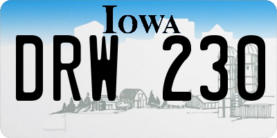 IA license plate DRW230