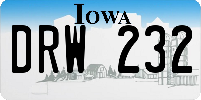 IA license plate DRW232