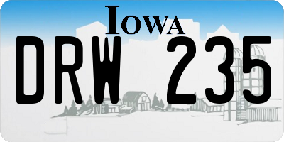 IA license plate DRW235
