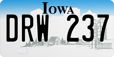 IA license plate DRW237