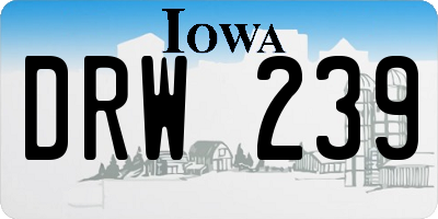 IA license plate DRW239
