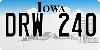 IA license plate DRW240