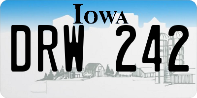 IA license plate DRW242