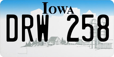 IA license plate DRW258