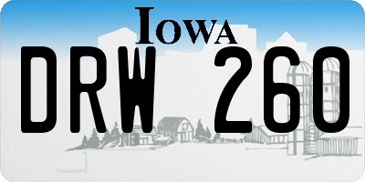 IA license plate DRW260