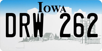 IA license plate DRW262
