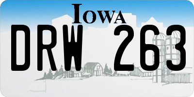 IA license plate DRW263