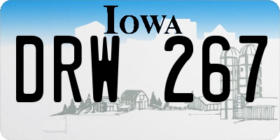 IA license plate DRW267