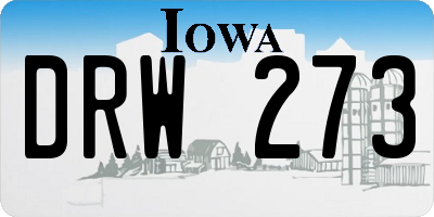IA license plate DRW273