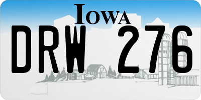 IA license plate DRW276