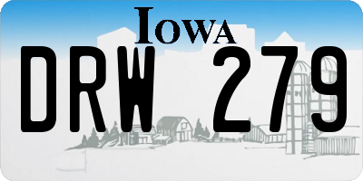 IA license plate DRW279