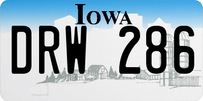 IA license plate DRW286