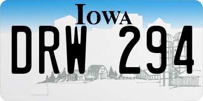IA license plate DRW294