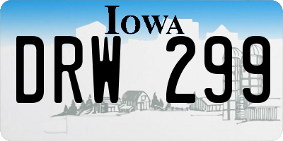 IA license plate DRW299