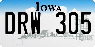 IA license plate DRW305