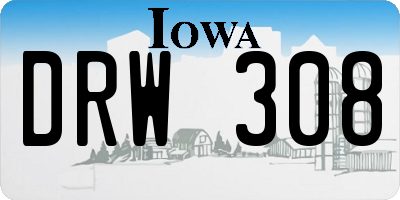 IA license plate DRW308