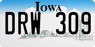 IA license plate DRW309