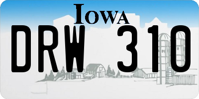 IA license plate DRW310
