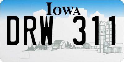 IA license plate DRW311