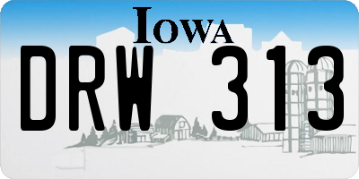 IA license plate DRW313