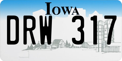 IA license plate DRW317