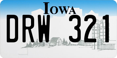 IA license plate DRW321