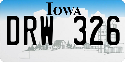 IA license plate DRW326
